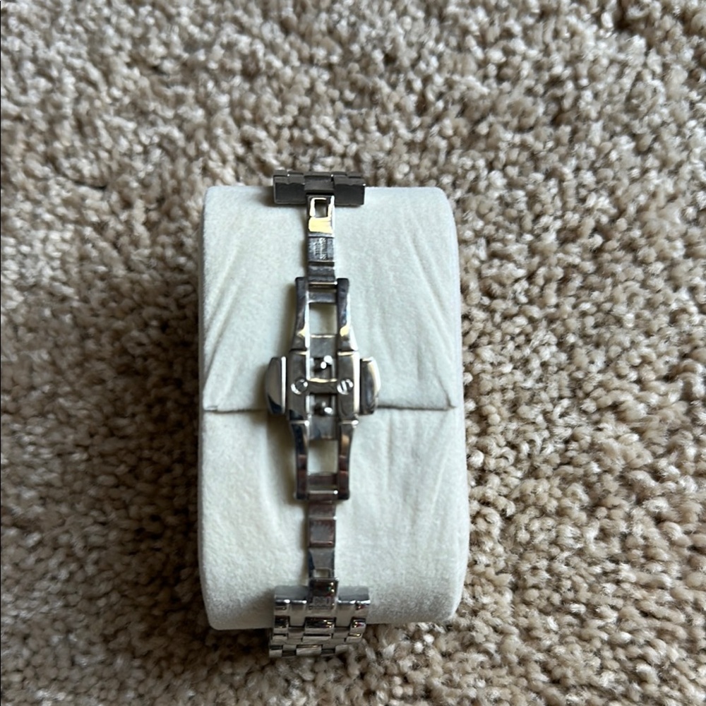 Silver Rectangular Watch With Roman Numerals - image 2